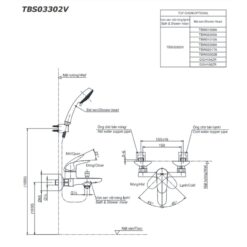 Bộ sen tắm nóng lạnh TOTO TBS03302V TBW02006A (3 chế độ)