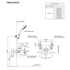 Bộ sen tắm nóng lạnh TOTO TBS03302V TBW02017A
