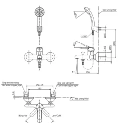 Bộ sen tắm nóng lạnh TOTO TVSM103NSS 15 Bộ sen tắm nóng lạnh TOTO TVSM103NSS