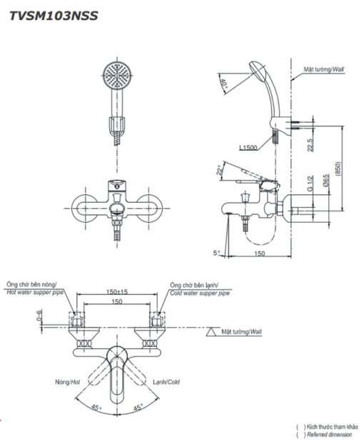 Bộ sen tắm nóng lạnh TOTO TVSM103NSS
