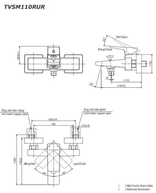 Bộ sen tắm nóng lạnh TOTO TVSM110RUR TBW02005V