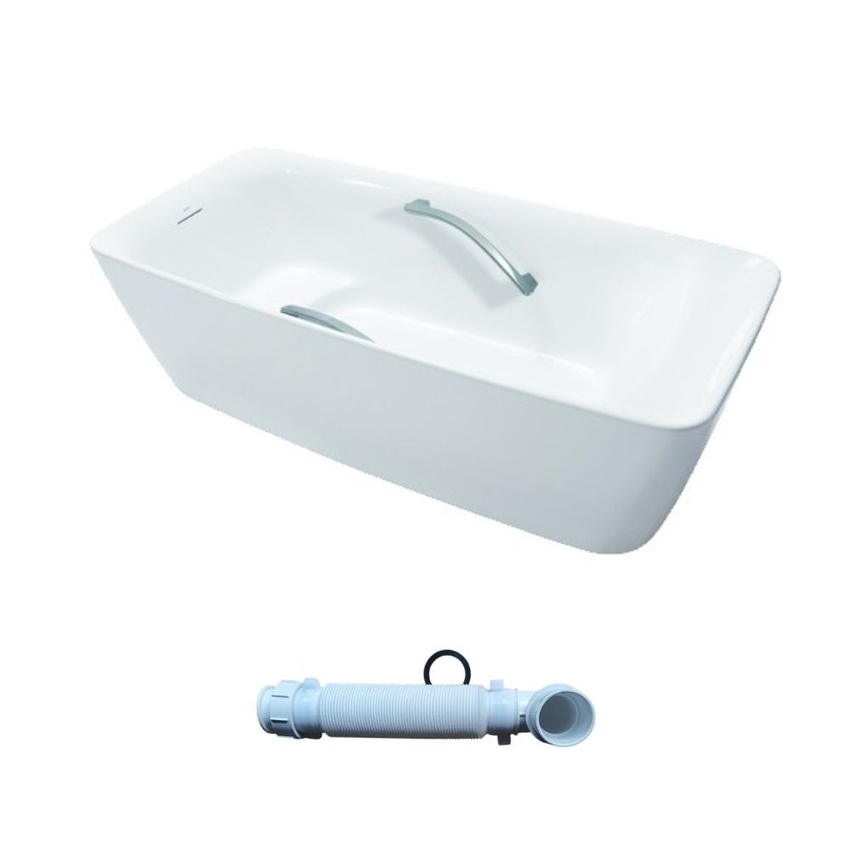 Bồn tắm đặt sàn TOTO PJY1724WHPWEN#GW TVBF412 GALALATO 1m7 tay vịn gồm ống thải 8 Bồn tắm TOTO model PJY1724WHPWEN/TVBF412