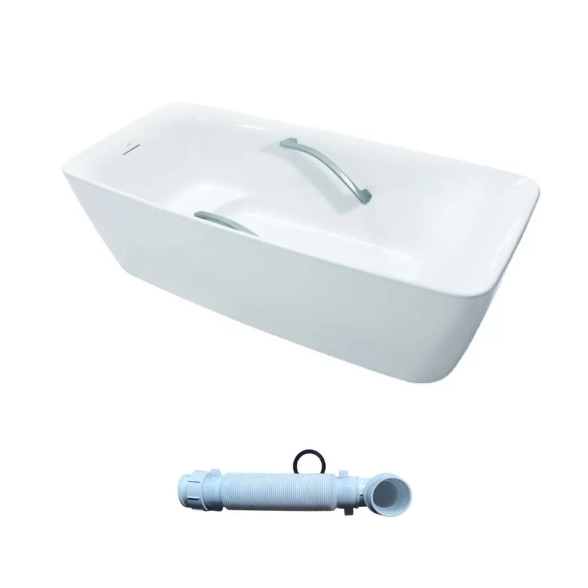 Bồn tắm đặt sàn TOTO PJY1724WHPWEN#GW TVBF412 GALALATO 1m7 tay vịn gồm ống thải 8 Bồn tắm TOTO model PJY1724WHPWEN/TVBF412