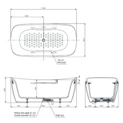 Bồn tắm đặt sàn TOTO PJY1734HPWEN#GW GALALATO 1m7 tay vịn trắng bóng