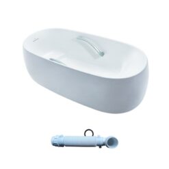 Bồn tắm đặt sàn TOTO PJY1744WHPWEN#GW TVBF412 GALALATO 1m7 tay vịn gồm ống thải