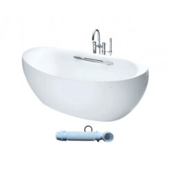 Bồn tắm đặt sàn TOTO PJY1814HPWE#GW TVBF412 GALALATO 1m8 tay vịn gồm ống thải