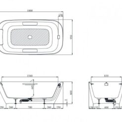 Bồn tắm đặt sàn TOTO PJY1886HPWMGE#GW GALALATO 1m8 tay vịn