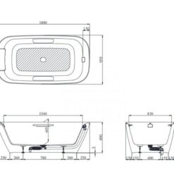 Bồn tắm đặt sàn TOTO PJY1886HPWMNE#GW GALALATO 1m8 tay vịn