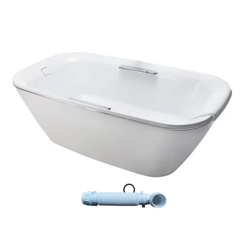 Bồn tắm đặt sàn TOTO PJY1886HPWMNE#GW TVBF412 GALALATO Neorest 1m8 tay vịn viền bạc gồm ống thải 6 Bồn tắm đặt sàn TOTO PJY1886HPWMNE/TVBF412 GALALATO Neorest
