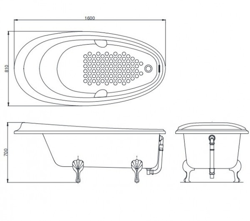 Thiết kế Bồn tắm TOTO PPY1610HIPTV14E#S hiện đại Thiết kế Bồn tắm TOTO PPY1610HIPTV14E#S hiện đại