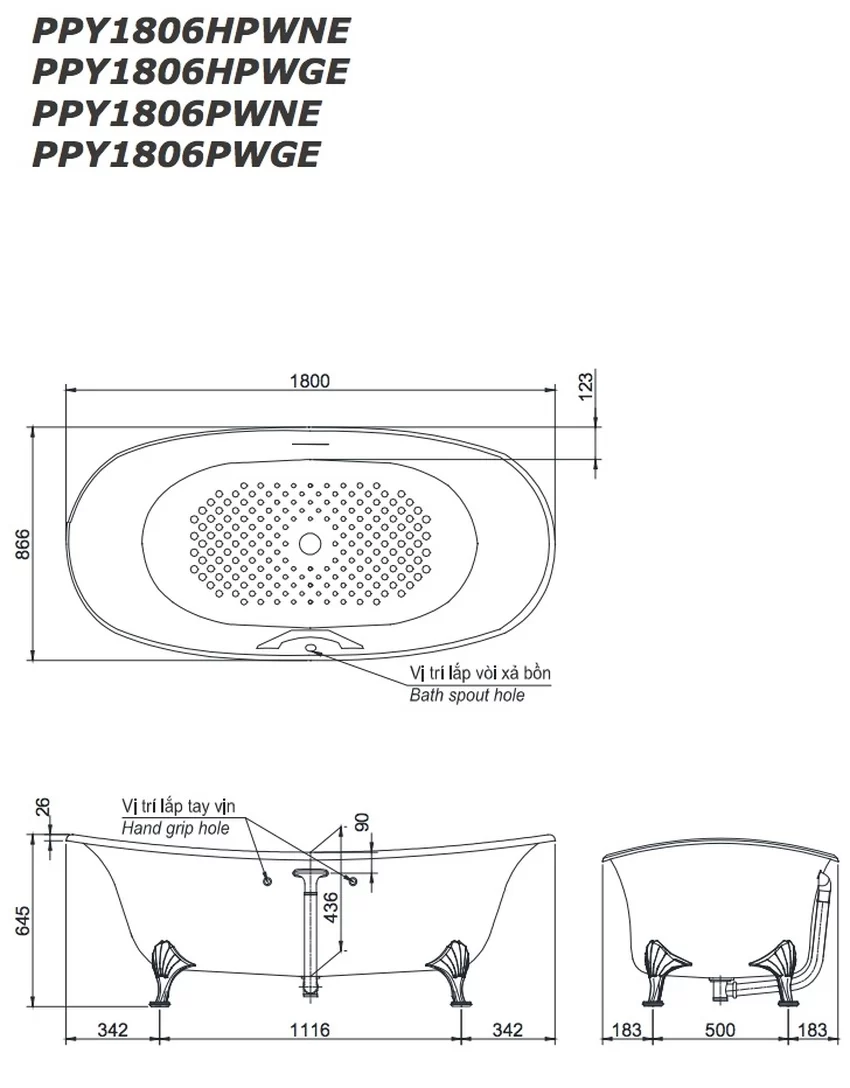 Ứng Dụng Thực Tế Của Bồn Tắm TOTO Ứng dụng thực tế của Bồn Tắm TOTO PPY1806PWNE#P