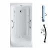 Bồn tắm massage TOTO PPYK1760ZRHPNE#P TVBF412 DB505R-2B ngọc trai 1m7 tay vịn gồm bộ xả thải