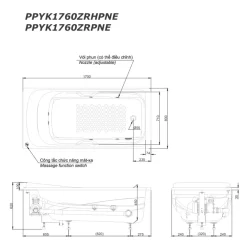 Bồn tắm massage TOTO PPYK1760ZRHPNE#P TVBF412 DB505R-2B ngọc trai 1m7 tay vịn gồm bộ xả thải 21 Bồn tắm massage TOTO PPYK1760ZRHPNE#P TVBF412 DB505R-2B ngọc trai 1m7 tay vịn gồm bộ xả thải