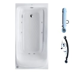 Bồn tắm massage TOTO PPYK1760ZRPNE#P TVBF412 DB505R-2B ngọc trai 1m7 gồm bộ xả thải