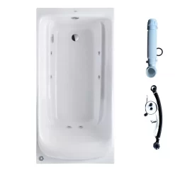 Bồn tắm massage TOTO PPYK1760ZRPNE#P TVBF412 DB505R-2B ngọc trai 1m7 gồm bộ xả thải