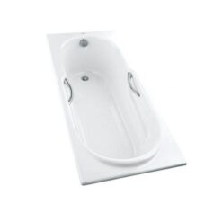 Bồn tắm TOTO FBY1720NHPE#W TVBF412 DB505R-2B gang tráng men 1m7 tay vịn gồm bộ xả thải