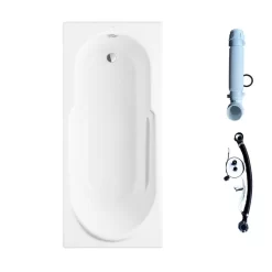 Bồn tắm TOTO FBY1720NPE#W TVBF412 DB505R-2B gang tráng men 1m7 gồm bộ xả thải