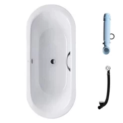 Bồn tắm TOTO FBYN1710CPE#W TVBF412 DB505R-3B gang tráng men 1m7 gồm bộ xả thải