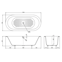 Bồn tắm TOTO FBYN1710CPE#W TVBF412 DB505R-3B gang tráng men 1m7 gồm bộ xả thải 11 Bồn tắm TOTO FBYN1710CPE#W TVBF412 DB505R-3B gang tráng men 1m7 gồm bộ xả thải