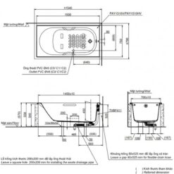 Bồn tắm TOTO PAY1510V#W nhựa 1m5