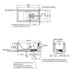 Bồn tắm TOTO PAY1520HV#W nhựa 1m5 tay vịn