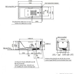 Bồn tắm TOTO PAY1520V#W nhựa 1m5