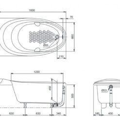 Bồn tắm TOTO PPY1610HPTE#P ngọc trai 1m6 tay vịn