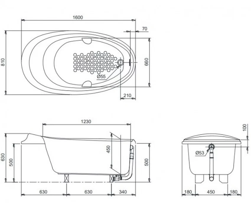 Bồn tắm TOTO PPY1610HPTE#P ngọc trai 1m6 tay vịn 7 Bồn tắm TOTO PPY1610HPTE#P Ngọc Trai 1m6 Tay Vịn - SKU: PPY1610HPTE