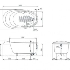 Bồn tắm TOTO PPY1610PTE#P ngọc trai 1m6