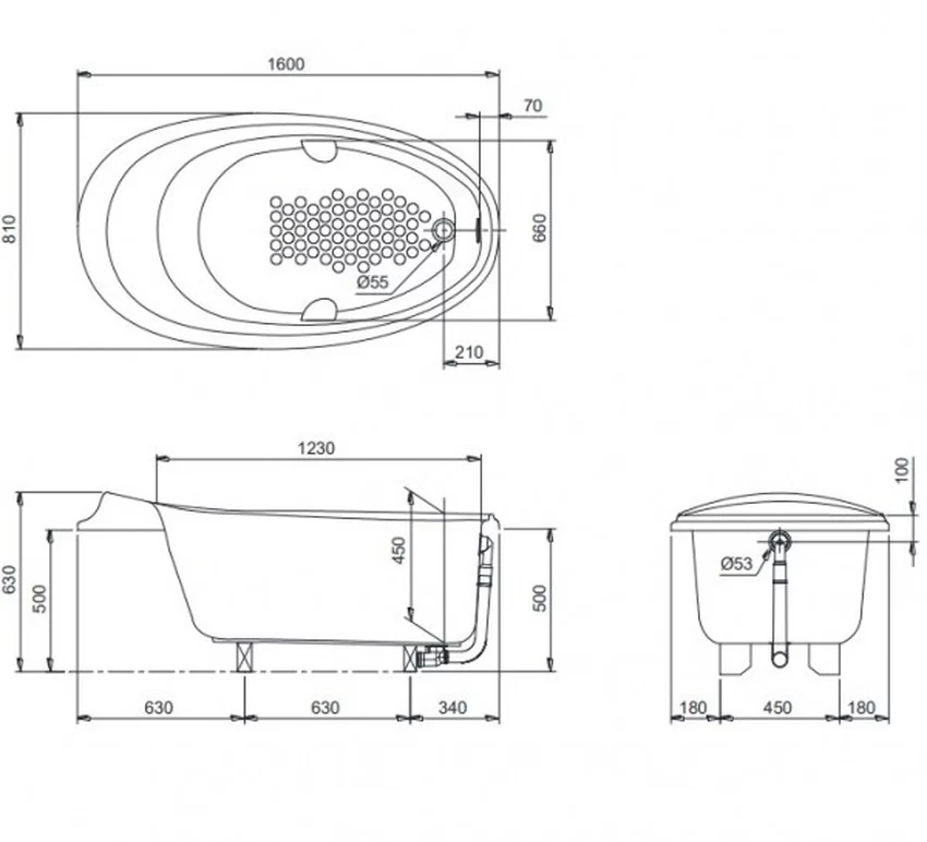 Bồn tắm TOTO PPY1610PTE#P lắp đặt trong phòng tắm Bồn tắm TOTO PPY1610PTE#P lắp đặt trong phòng tắm