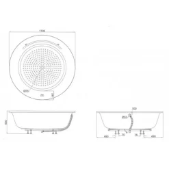 Bồn tắm TOTO PPY1720HPTE#P ngọc trai 1m7 tay vịn