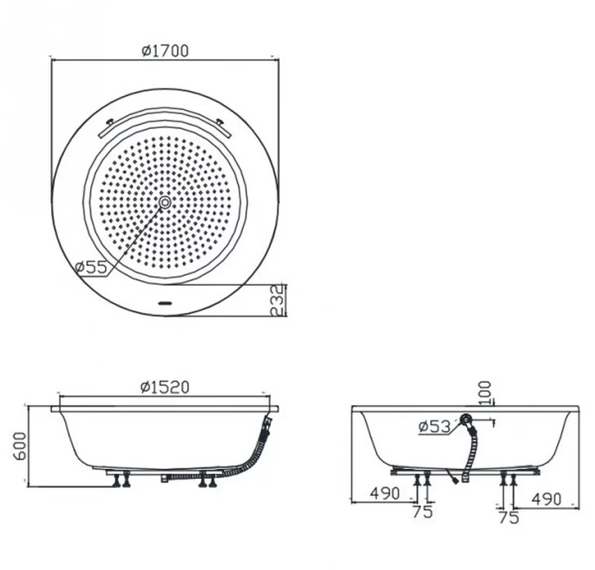 Bồn tắm TOTO PPY1720PTE#P ngọc trai 1m7 Bồn tắm TOTO PPY1720PTE#P ngọc trai 1m7 trong không gian phòng tắm