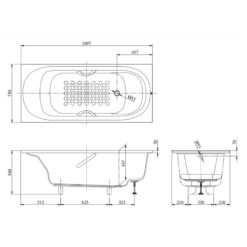 Bồn tắm TOTO PPY1750HPE#P ngọc trai 1m7 tay vịn