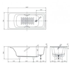 Bồn tắm TOTO PPY1780PE#P DB505R-3B TVBF412 ngọc trai 1m7 gồm bộ xả thải