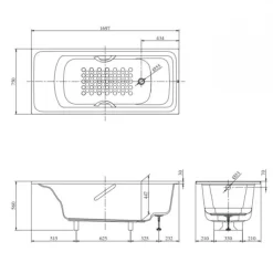 Bồn tắm TOTO PPY1780PE#P DB505R-3B TVBF412 ngọc trai 1m7 gồm bộ xả thải 11 Bồn tắm TOTO PPY1780PE#P DB505R-3B TVBF412 ngọc trai 1m7 gồm bộ xả thải