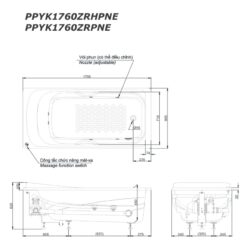 Bồn tắm TOTO PPYK1760ZRPNE#P ngọc trai 1m7