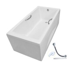 Bồn tắm yếm TOTO PAY1525HVC#W TVBF411 nhựa 1m5 tay vịn gồm bộ xả thải