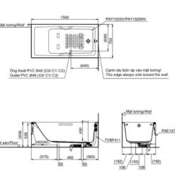 Bồn tắm yếm TOTO PAY1525VC#W nhựa 1m5