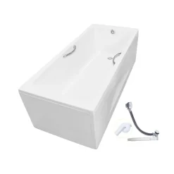 Bồn tắm yếm TOTO PAY1725HVC#W TVBF411 nhựa 1m7 tay vịn gồm bộ xả thải