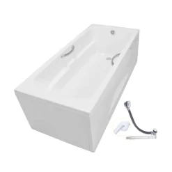 Bồn tắm yếm TOTO PAY1735HVC#W TVBF411 nhựa 1m7 tay vịn gồm bộ xả thải