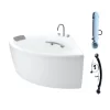 Bồn tắm yếm TOTO PPY1353-3HPE#P TVBF412 DB505R-2B ngọc trai 1m35 tay vịn đặt góc gồm bộ xả thải 1 Bồn tắm yếm TOTO PPY1353-3HPE#P TVBF412 DB505R-2B ngọc trai 1m35 tay vịn đặt góc gồm bộ xả thải