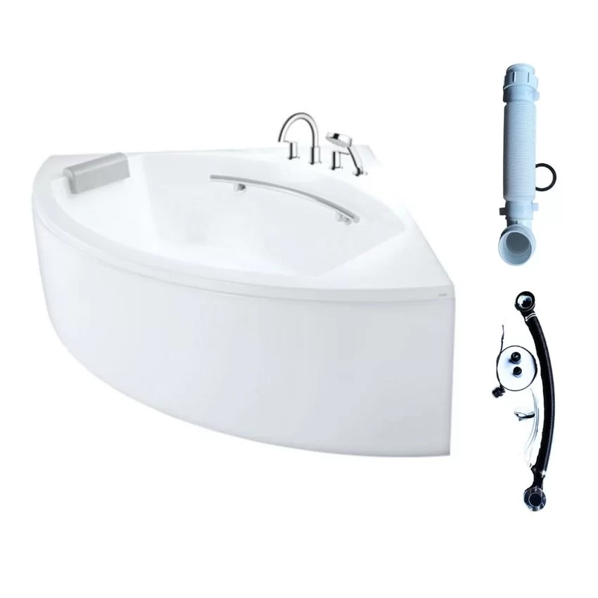 Bồn tắm yếm TOTO PPY1543-4HPE#P TVBF412 DB505R-2B ngọc trai 1m5 tay vịn đặt góc gồm bộ xả thải 12 Bồn tắm yếm TOTO PPY1543-4HPE/TVBF412/DB505R-2B Ngọc Trai 1m5 Tay Vịn Đặt Góc