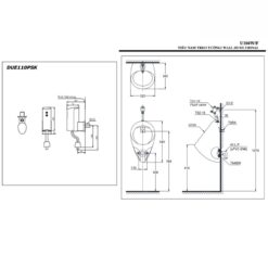 Bồn tiểu nam TOTO U104W/F DUE110PSK treo tường kèm van cảm ứng