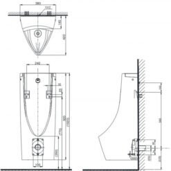 Bồn tiểu nam TOTO USWN900A HHF90603 treo tường kèm van cảm ứng