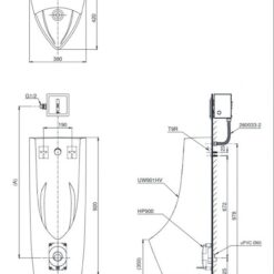 Bồn tiểu nam TOTO UT901H treo tường 14 Bồn tiểu nam TOTO UT901H treo tường