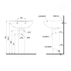Chân chậu lavabo dài TOTO L239FR