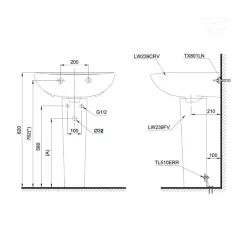 Chân chậu lavabo dài TOTO L239FR