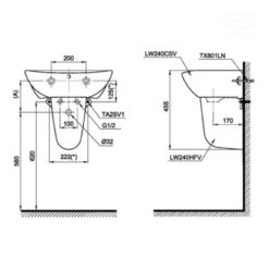 Chân chậu lavabo lửng TOTO L240HF