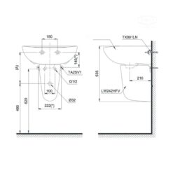 Chân chậu lavabo lửng TOTO L242HF