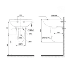 Chân chậu lavabo lửng TOTO L242HF